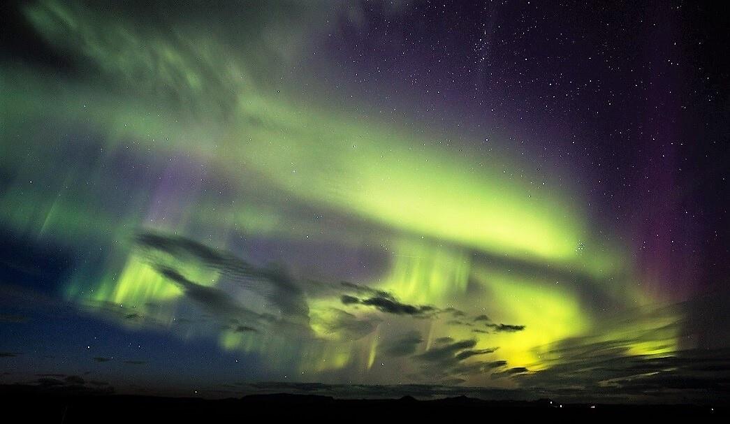 Auroras boreales en Islandia en invierno