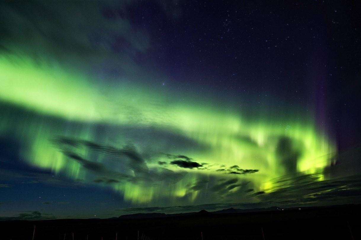 View of the Northern Lights in Iceland