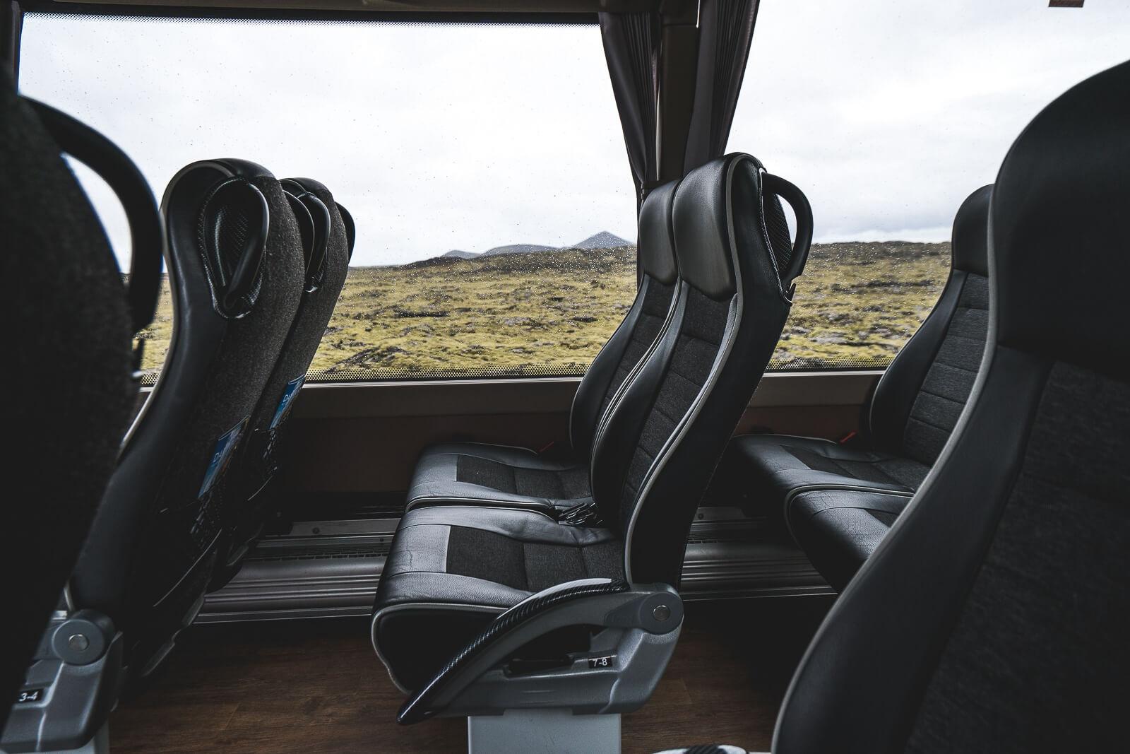 Bus seats to the Blue Lagoon on Iceland