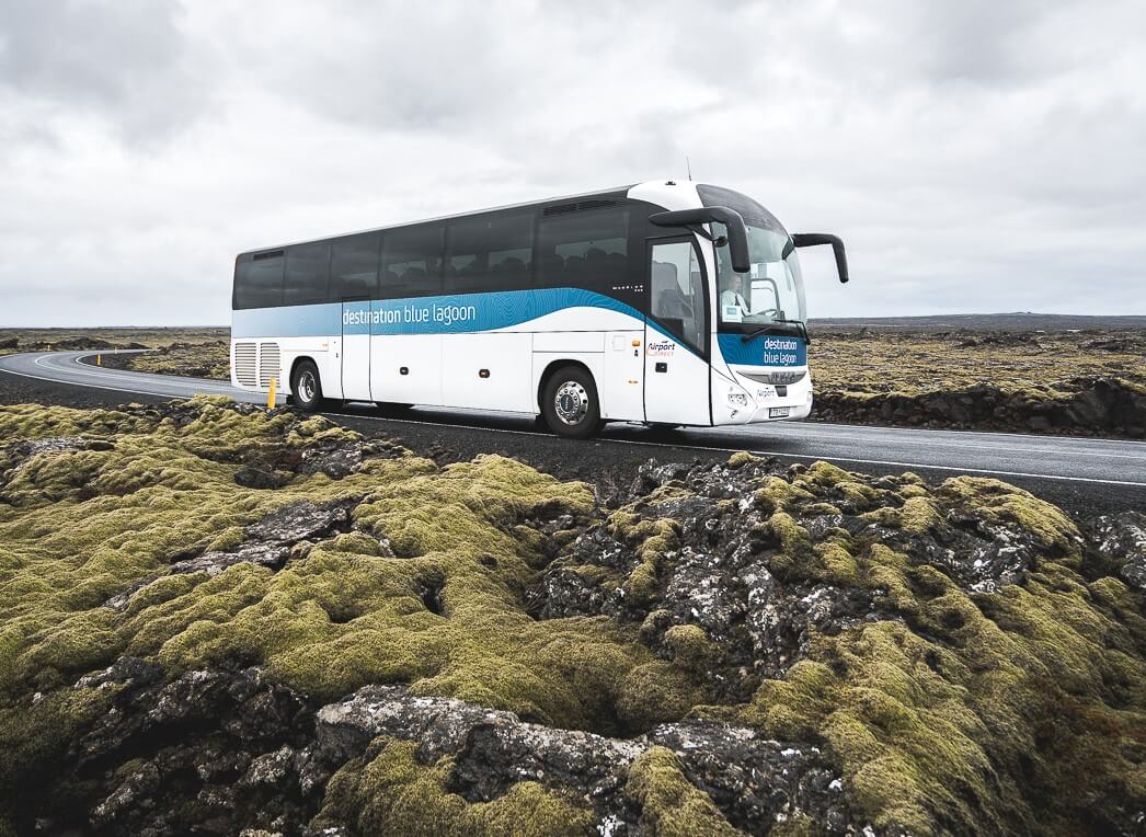 Bus in Iceland to Blue Lagoon