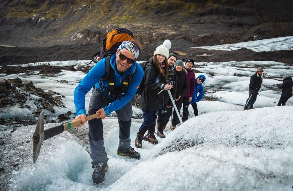Adventurous glacier hike and tour on the Falljokull Glacier. 