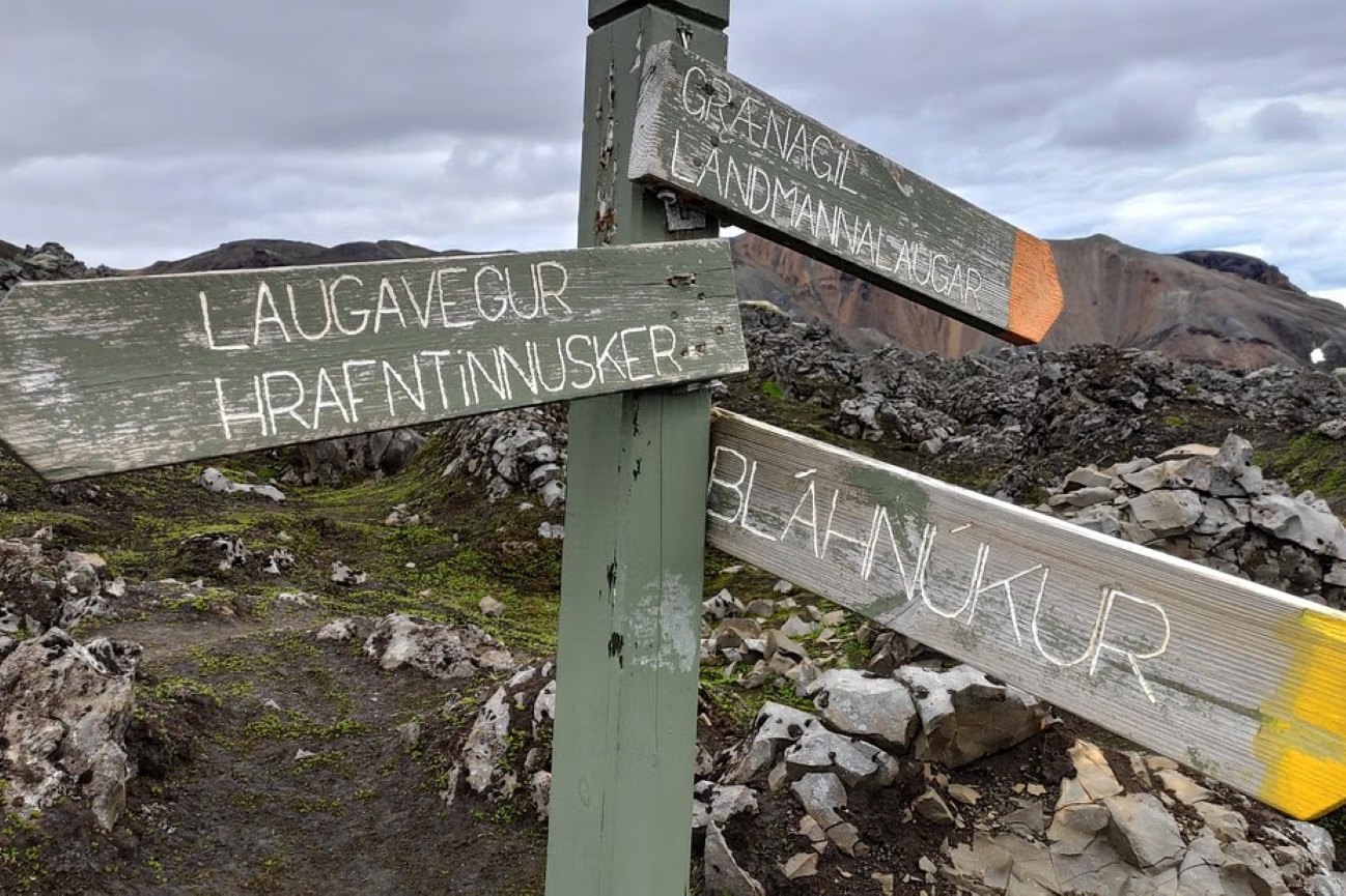 Cartel señales Landmannalaugar