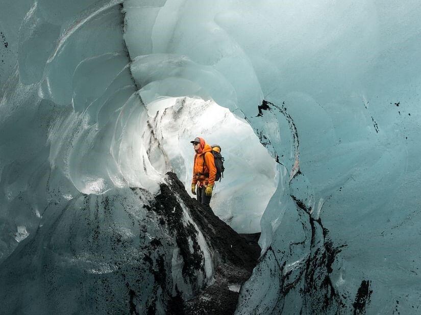 Caminata en el glaciar, sur de Islandia