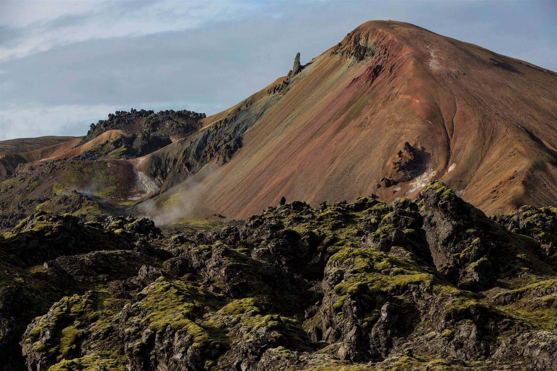 Walk through the incredible rainbow mountains in Landmannalaugar, Iceland. 