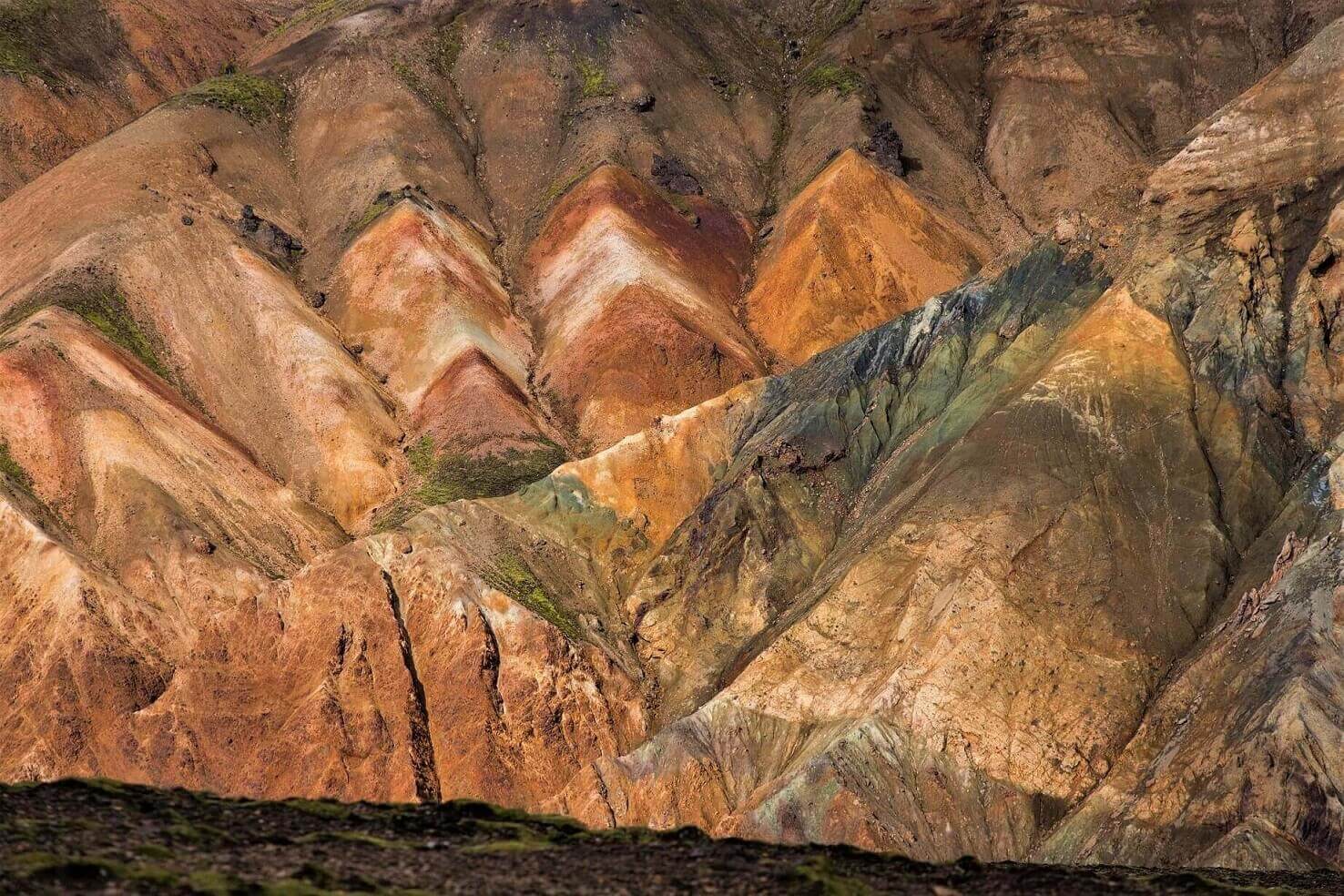 See the incredible interior of the painted mountains in Iceland at Landmannalaugar