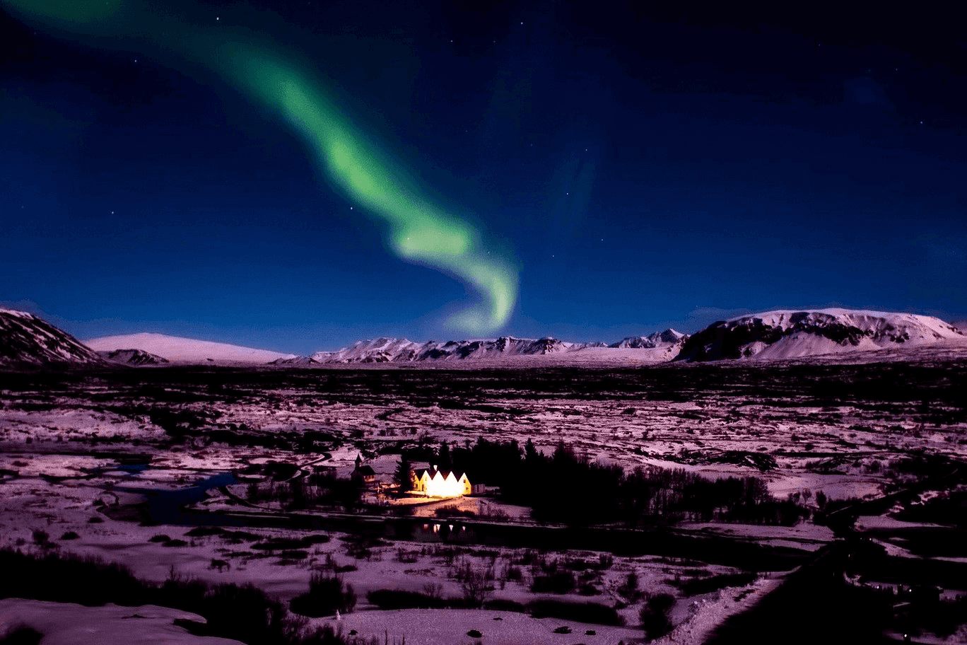 Auroras Boreales en Islandia, Parque Nacional de Thingvellir