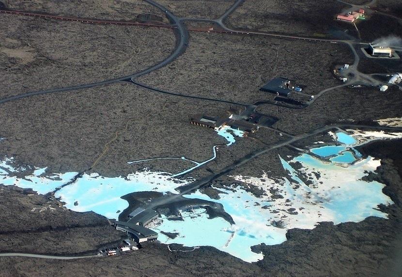 Laguna Azul en Islandia desde el avión