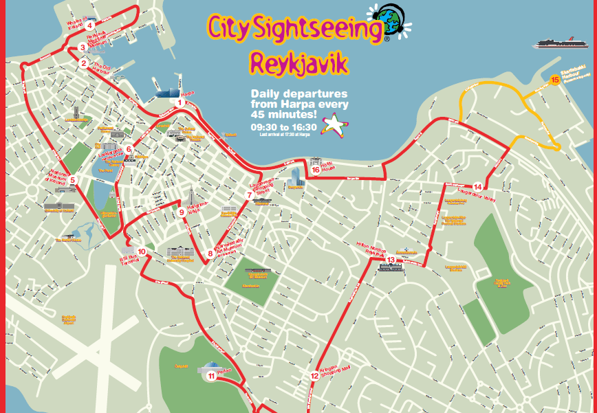 mapa audioguia reykjavik