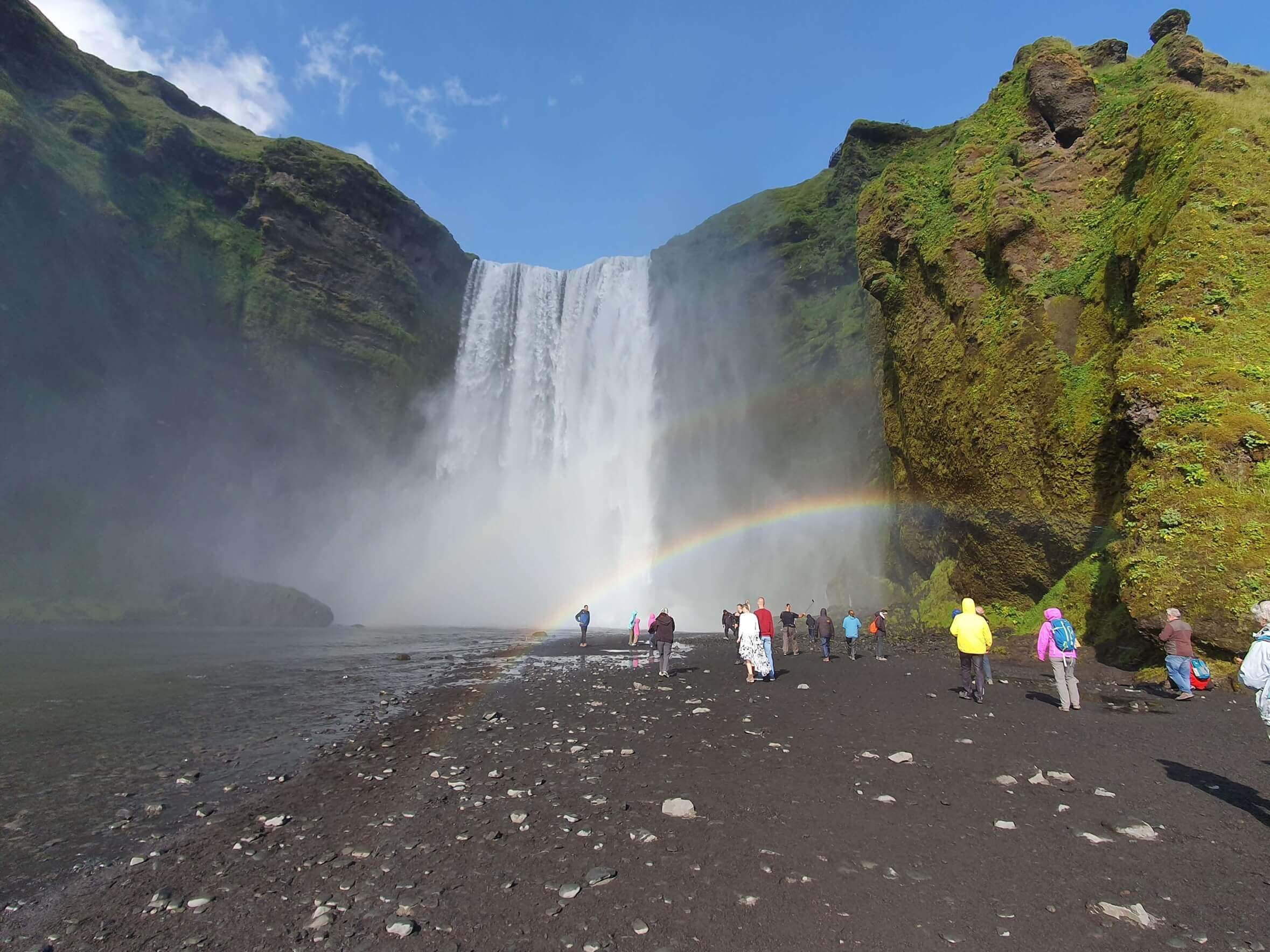 Skogafoss waterfall during best self drive tour around Iceland
