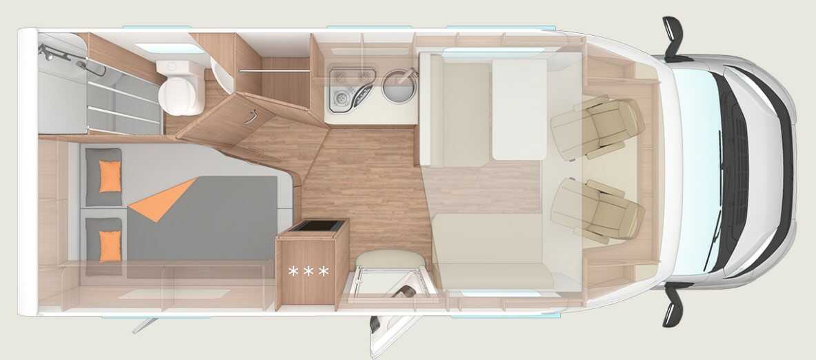 plano autocaravana mediana en Islandia plano autocaravana mediana - régimen día