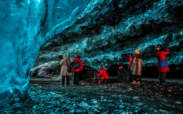 Ice cave and southern coast on Iceland