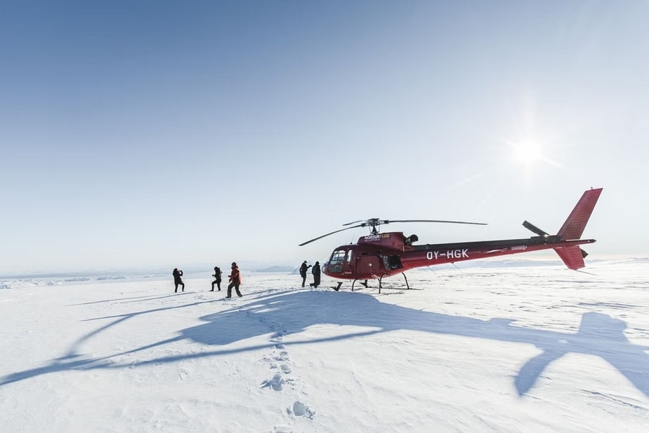 excursion helicoptero glaciar atterizaje