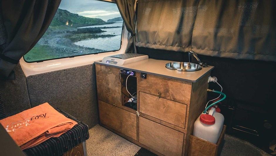 Interior Campervan 4*4 for 3 people in Iceland