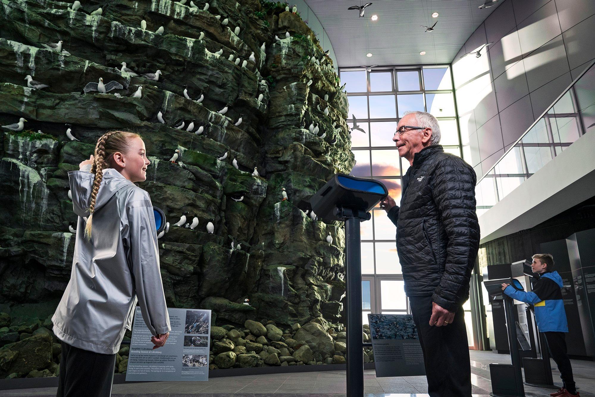 Frailecillos en museo Perlan en Reykjavík